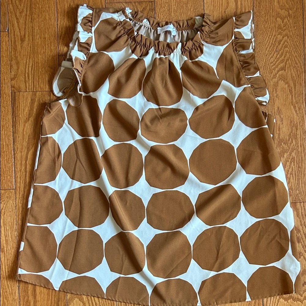Ces Femme A-Line Skirt with Brown Polka Dots